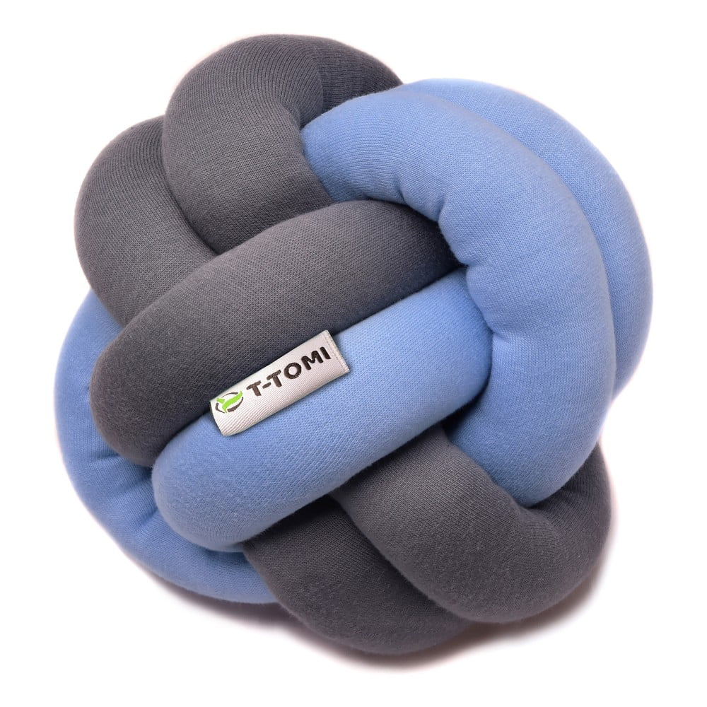 E-shop Modro-sivá bavlnená pletená lopta T-TOMI, ø 20 cm