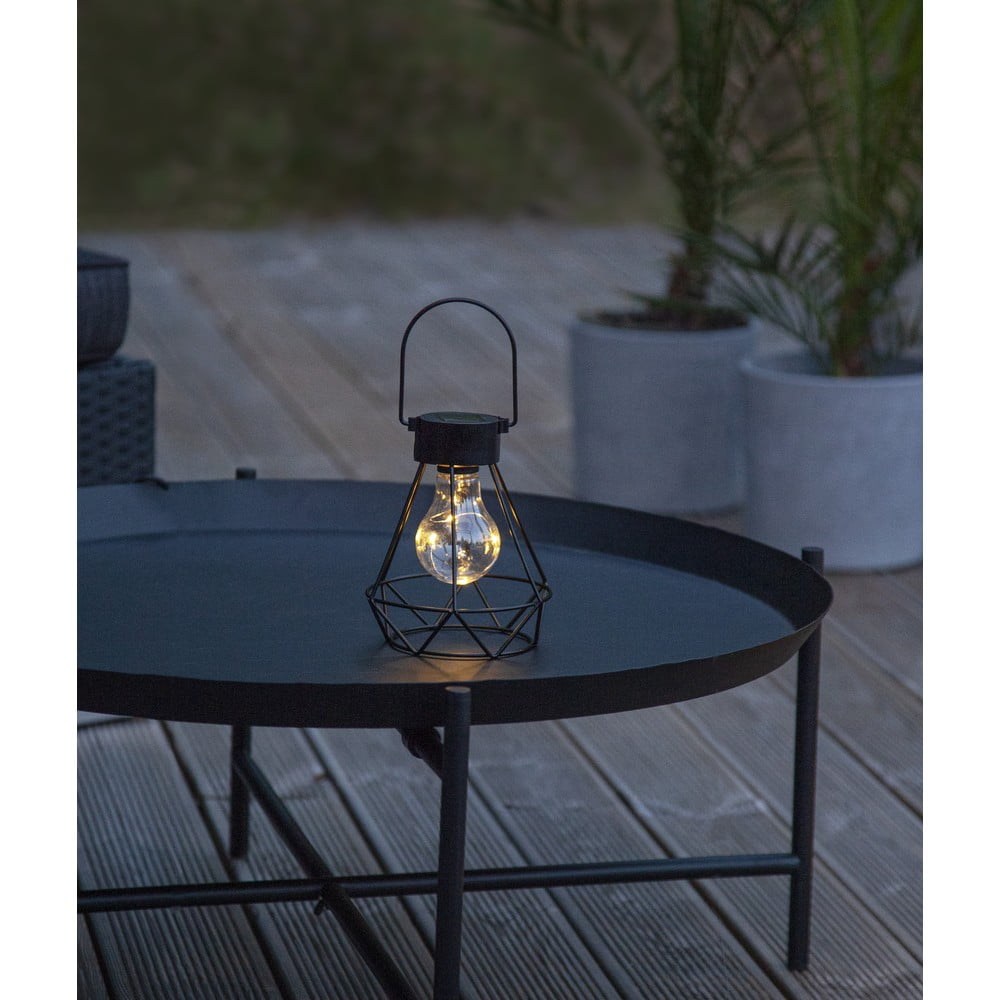 E-shop Čierny LED lampáš Star Trading Eddy, výška 15,5 cm