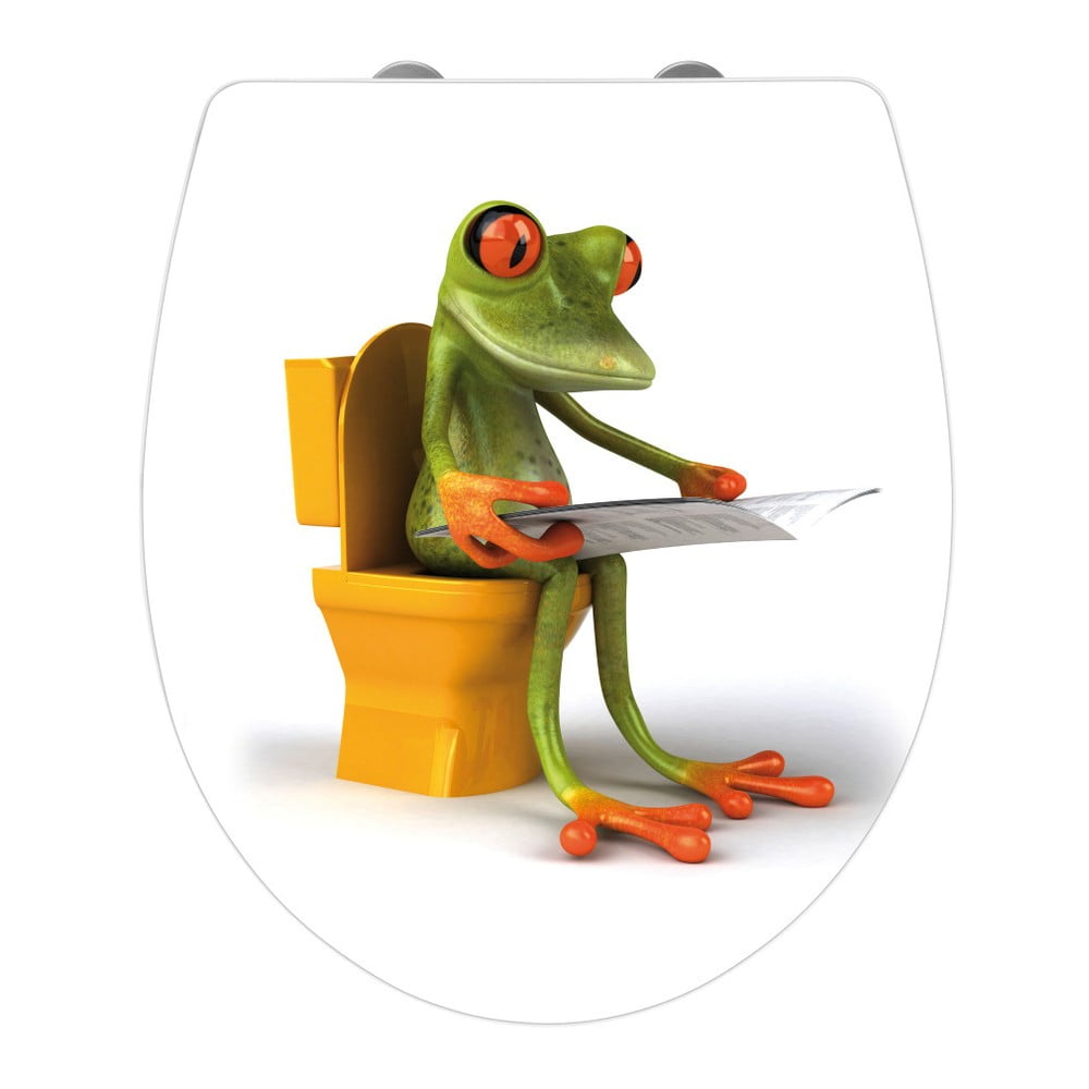 Obrázok WC sedadlo s jednoduchým zatváraním Wenko Frog News, 45 x 38,8 cm