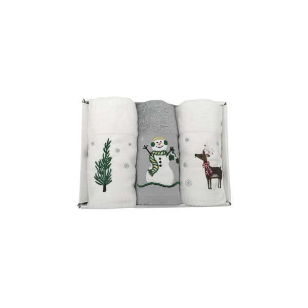 Súprava 3 bavlnených uterákov s vianočným motívom Armada Merry, 45 x 70 cm