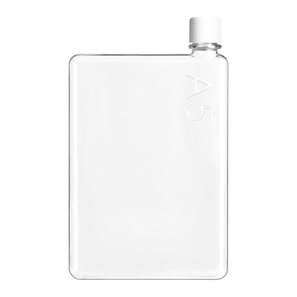 E-shop Ploská fľaša s bielou zátkou Memobottle A5, 750 ml