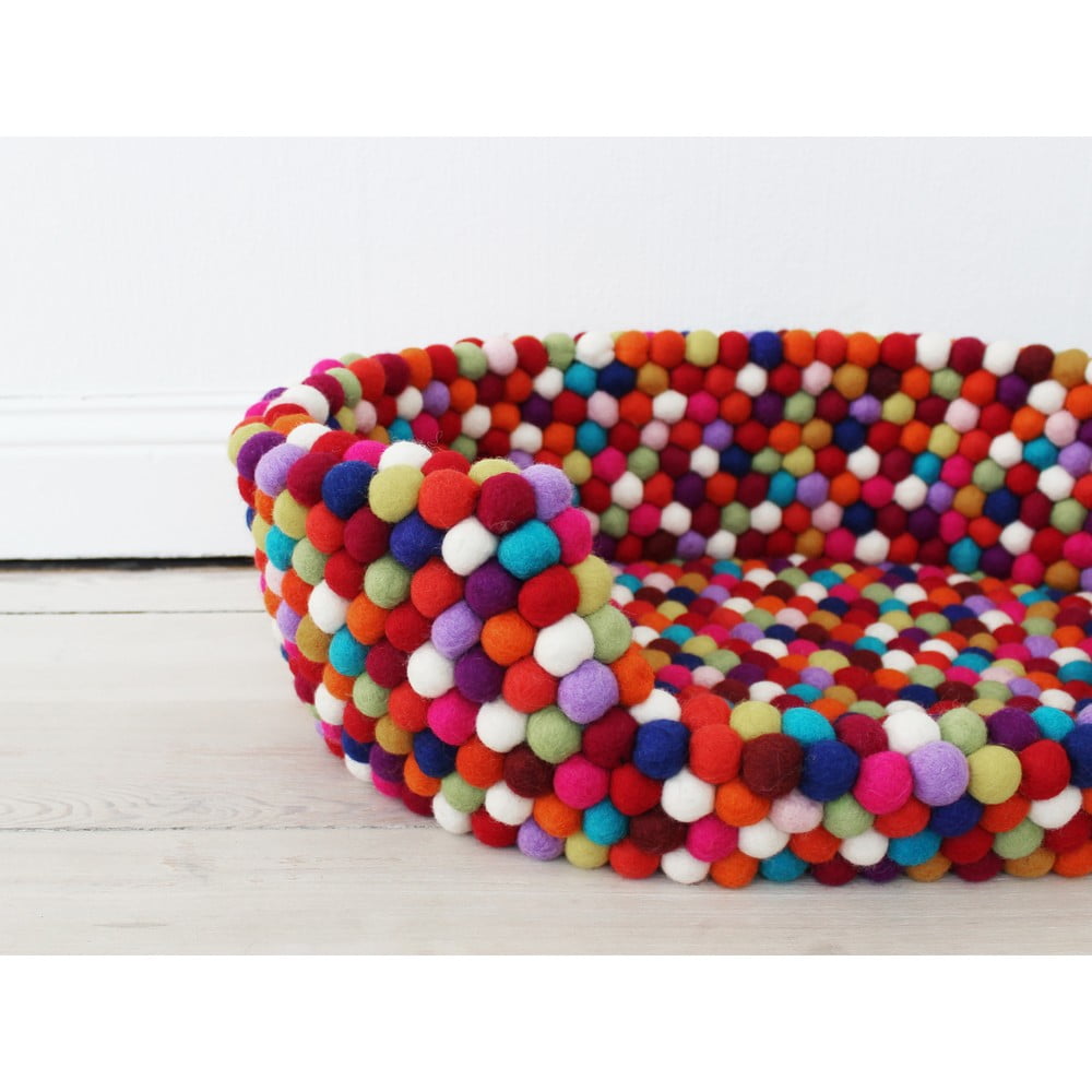 Obrázok Tmavočervený guľôčkový vlnený pelech pre domáce zvieratá Wooldot Ball Pet Basket, 40 x 30 cm