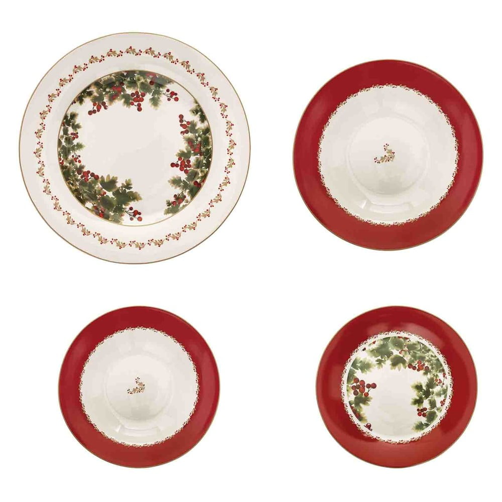 E-shop 18-dielna porcelánová súprava riadu s vianočným motívom Brandani Le Bacche