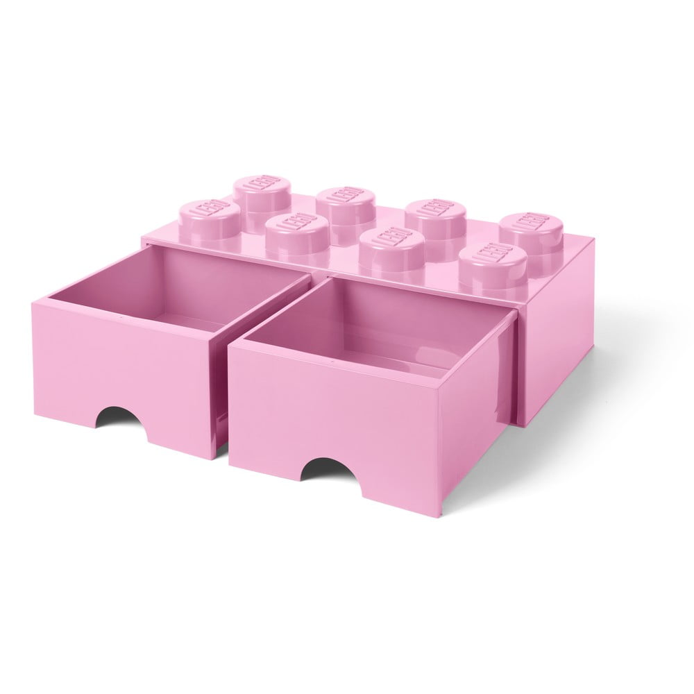 E-shop Svetloružový úložný box s dvoma zásuvkami LEGO®
