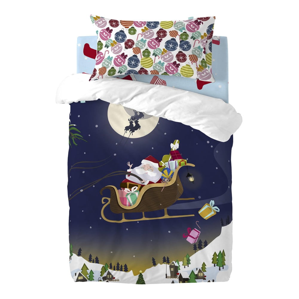 E-shop Detské bavlnené obliečky na paplón a vankúš Mr. Fox Merry Christmas, 100 x 120 cm