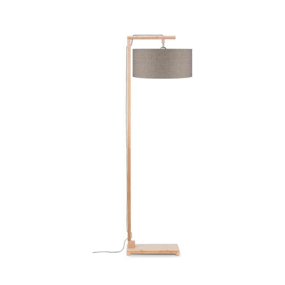 E-shop Stojacia lampa s béžovým tienidlom a konštrukciou z bambusu Good&Mojo Himalaya