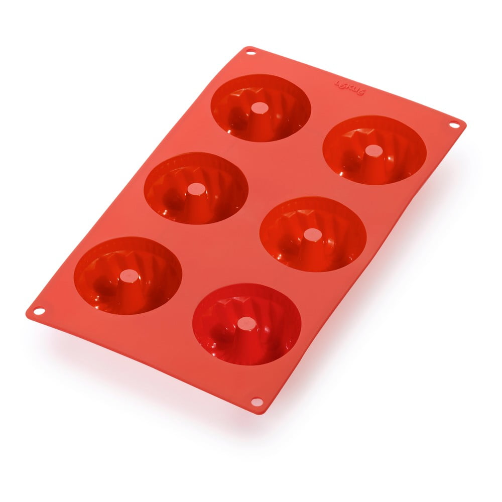 E-shop Červená silikónová forma na 6 mini báboviek Lékué
