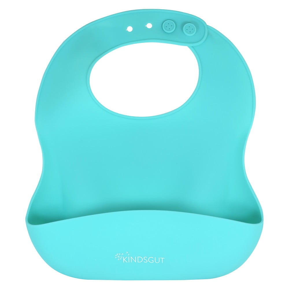 E-shop Modrý silikónový podbradník s vreckom Kindsgut Bib