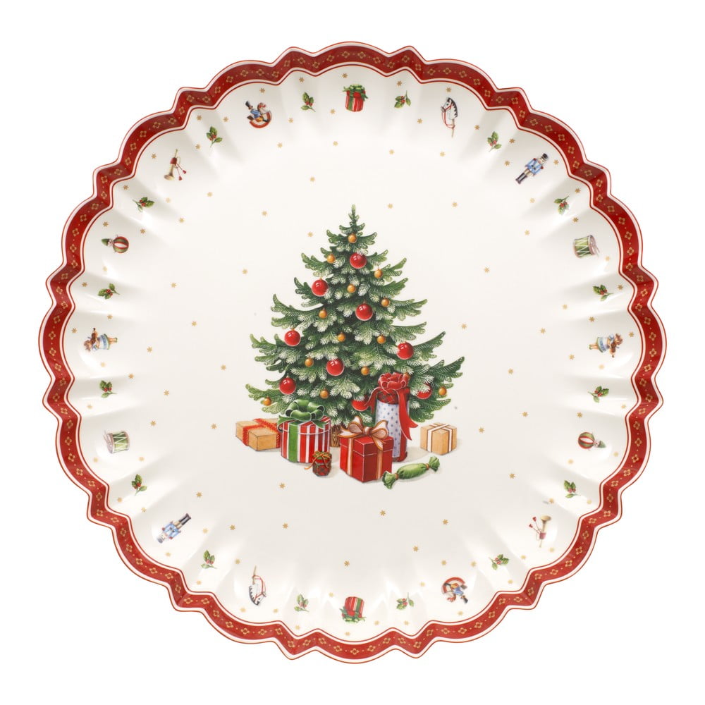 E-shop Biela porcelánová servírovacia miska s vianočným motívom Villeroy & Boch, ø 45 cm