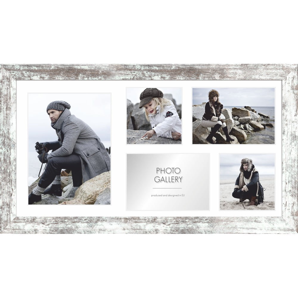 E-shop Sivo-biely rámček na 5 fotografií Styler Narvik, 51 × 27 cm
