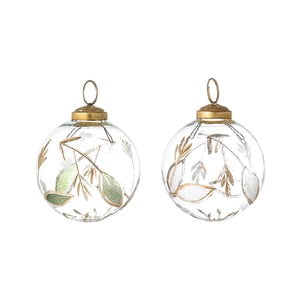 Sada 2 sklenených vianočných ozdôb Bloomingville Ornament, ⌀ 7,5 cm