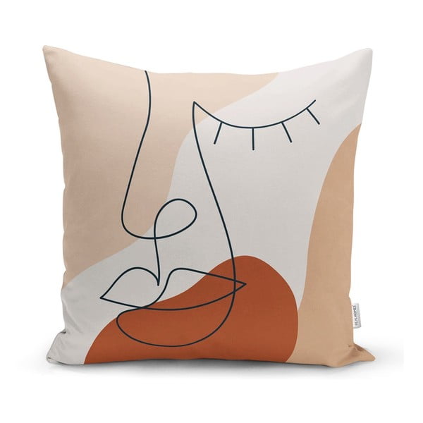 Obliečka na vankúš Minimalist Cushion Covers Drawing Face Pastel, 45 x 45 cm