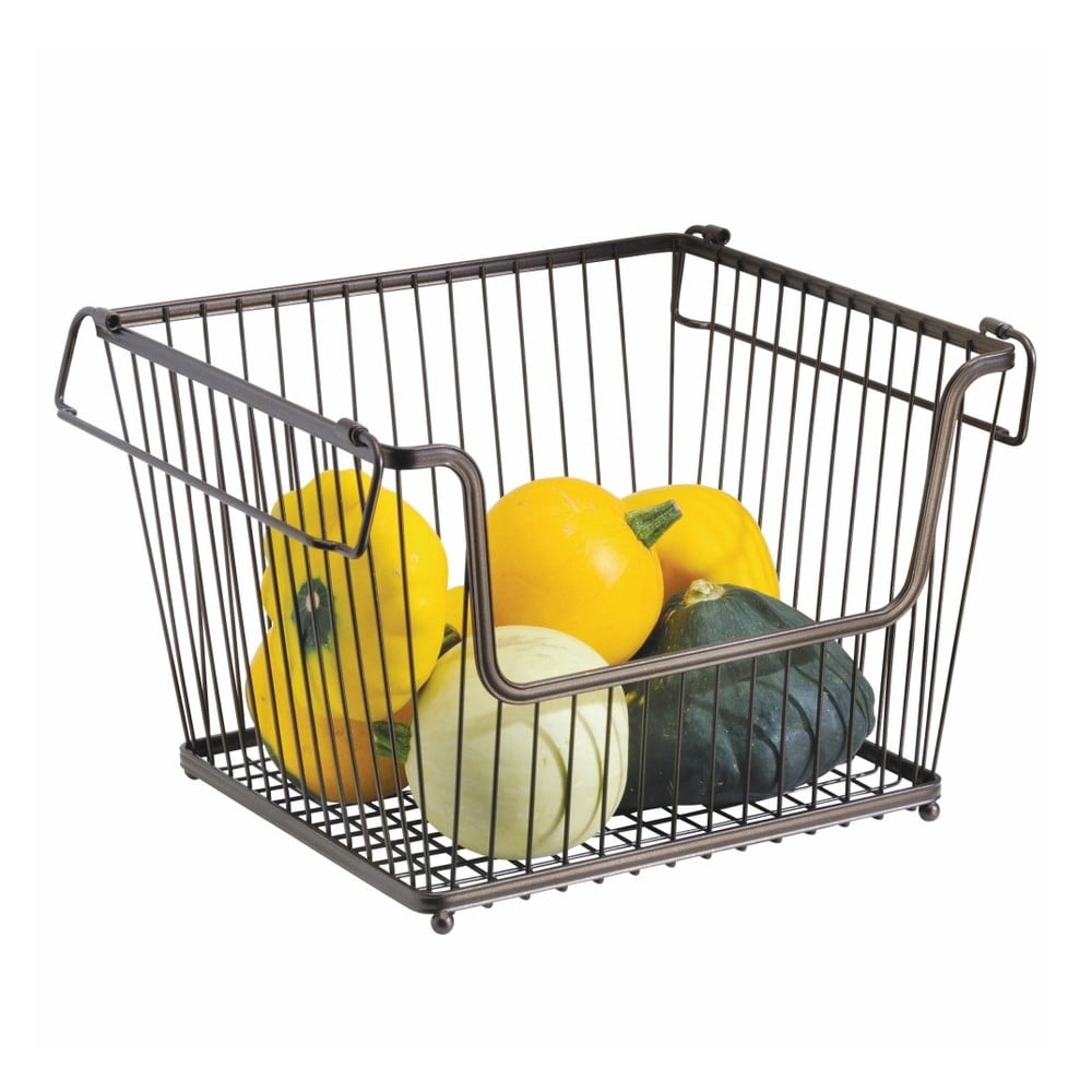 E-shop Kovový vykrojený košík na zeleninu iDesign York, 32 × 27,5 cm