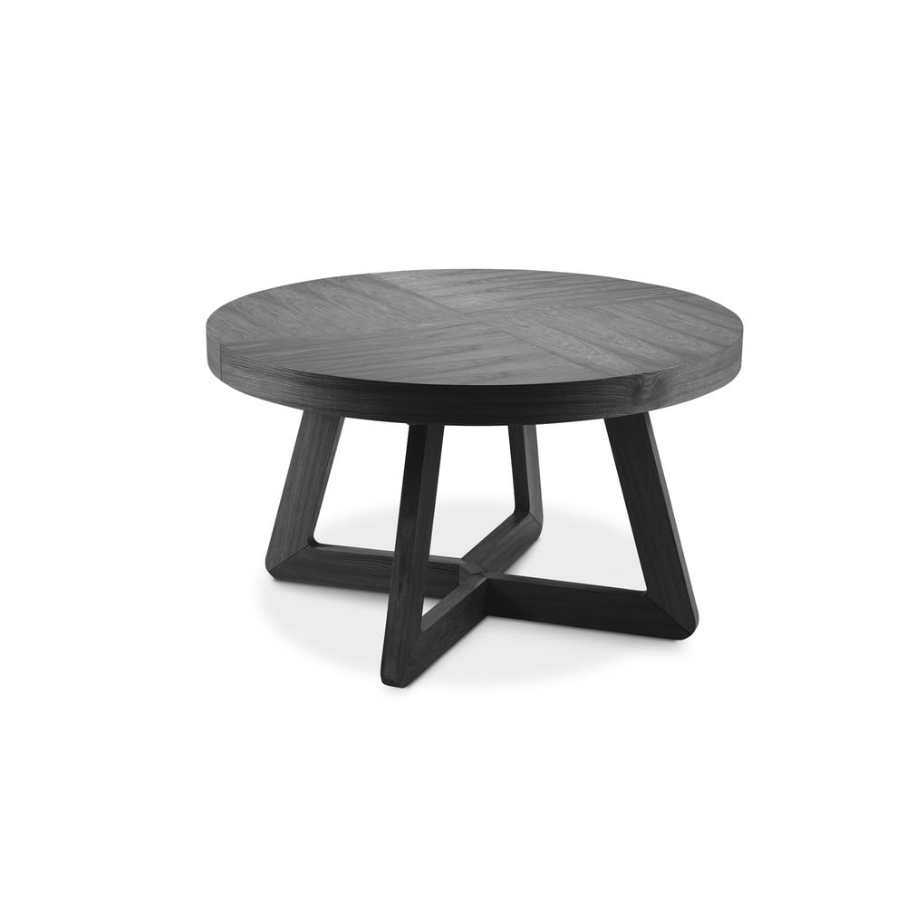 Čierny rozkladací stôl z dubového dreva Windsor & Co Sofas Bodil, ø 130 cm