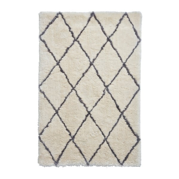 Béžovo-sivý ručne tuftovaný koberec Think Rugs Morocco Ivory & Grey, 120 × 170 cm