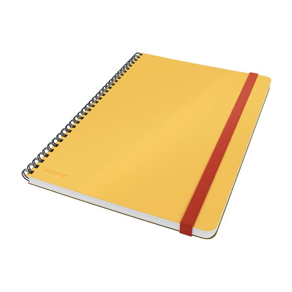Žltý krúžkový zápisník s hebkým povrchom Leitz, 80 stran