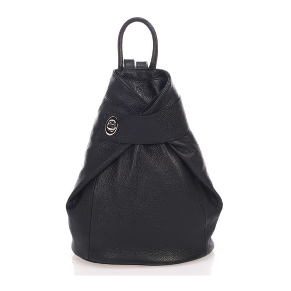 Čierny kožený batoh Lisa Minardi Narni