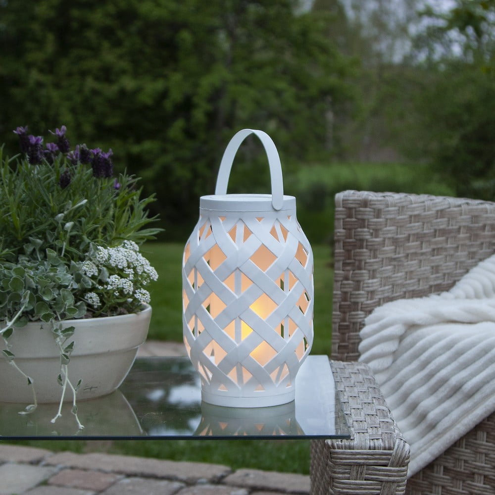 E-shop Biely lampáš Star Trading Flame Lantern, výška 23 cm