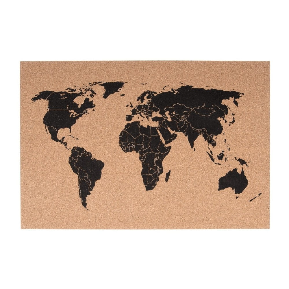 E-shop Korková nástenná mapa PT LIVING World, 60 × 40 cm
