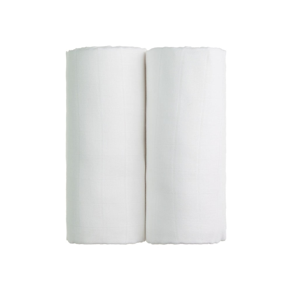 E-shop Súprava 2 bielych bavlnených osušiek T-TOMI Tetra, 90 x 100 cm