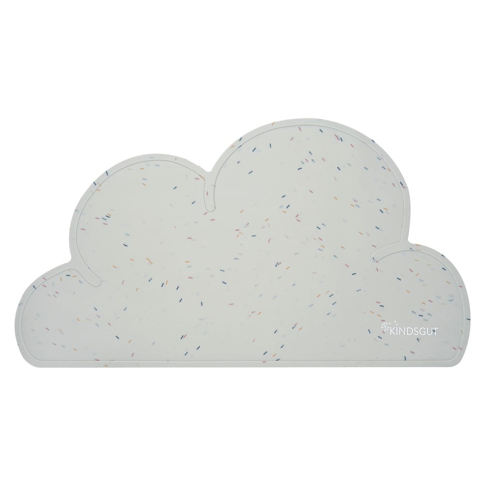 E-shop Sivé silikónové prestieranie Kindsgut Cloud Confetti, 49 x 27 cm