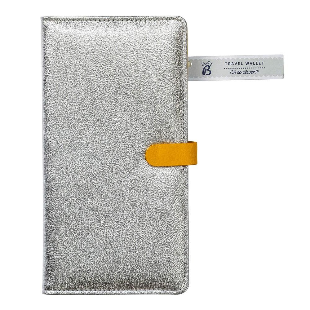 E-shop Cestovná peňaženka v striebornej farbe so žltými detailmi Busy B Flight