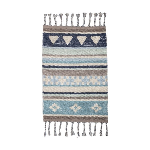 Modro-sivý detský bavlnený koberec Bloomingville Mini Cool, 60 x 90 cm