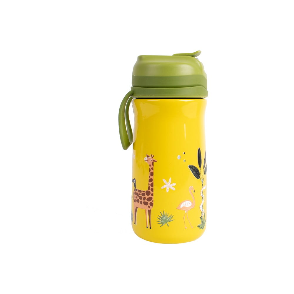 E-shop Žltá nerezová detská fľaša 370 ml Jungle - Ladelle