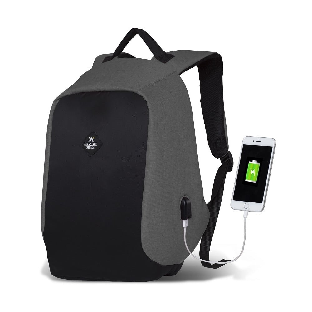 Obrázok Čierno-sivý batoh s USB portom My Valice SECRET Smart Bag