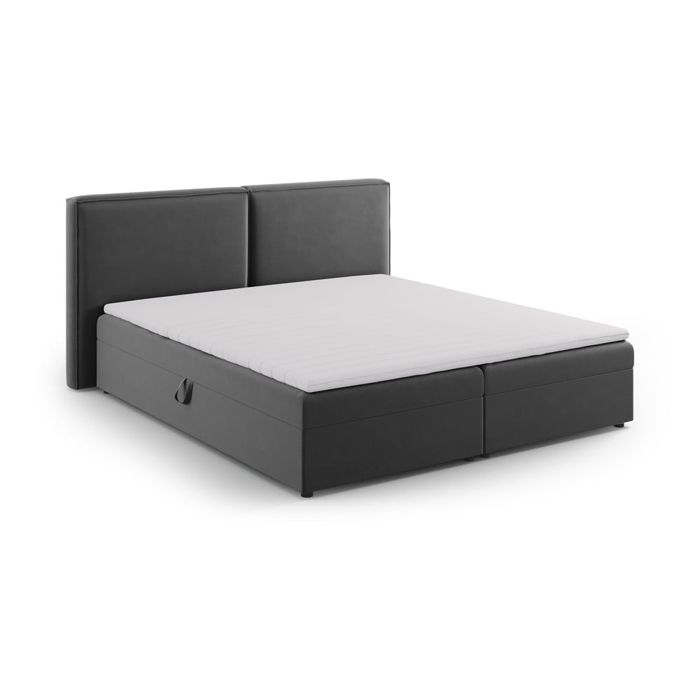 Tmavosivá boxspring posteľ s úložným priestorom 160x200 cm Arendal – Cosmopolitan Design