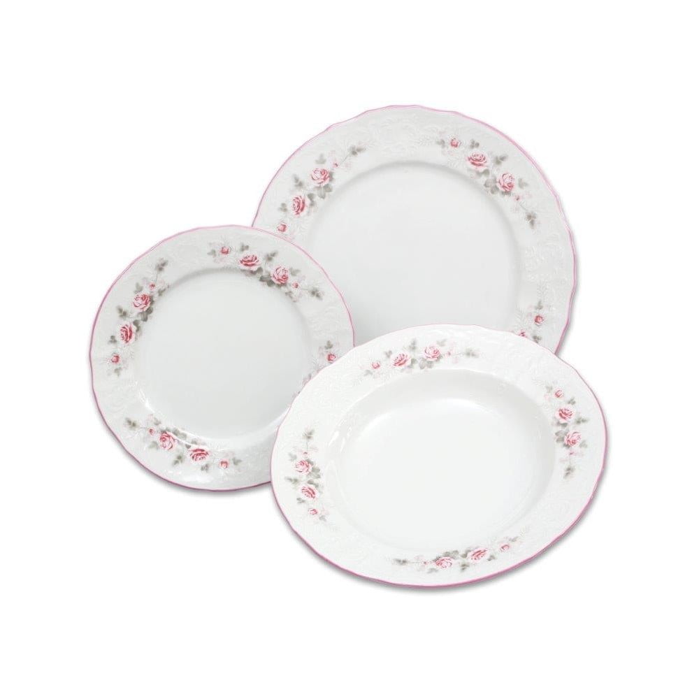 E-shop Súprava 18 porcelánových tanierov s ružičkami Thun Bernadotte