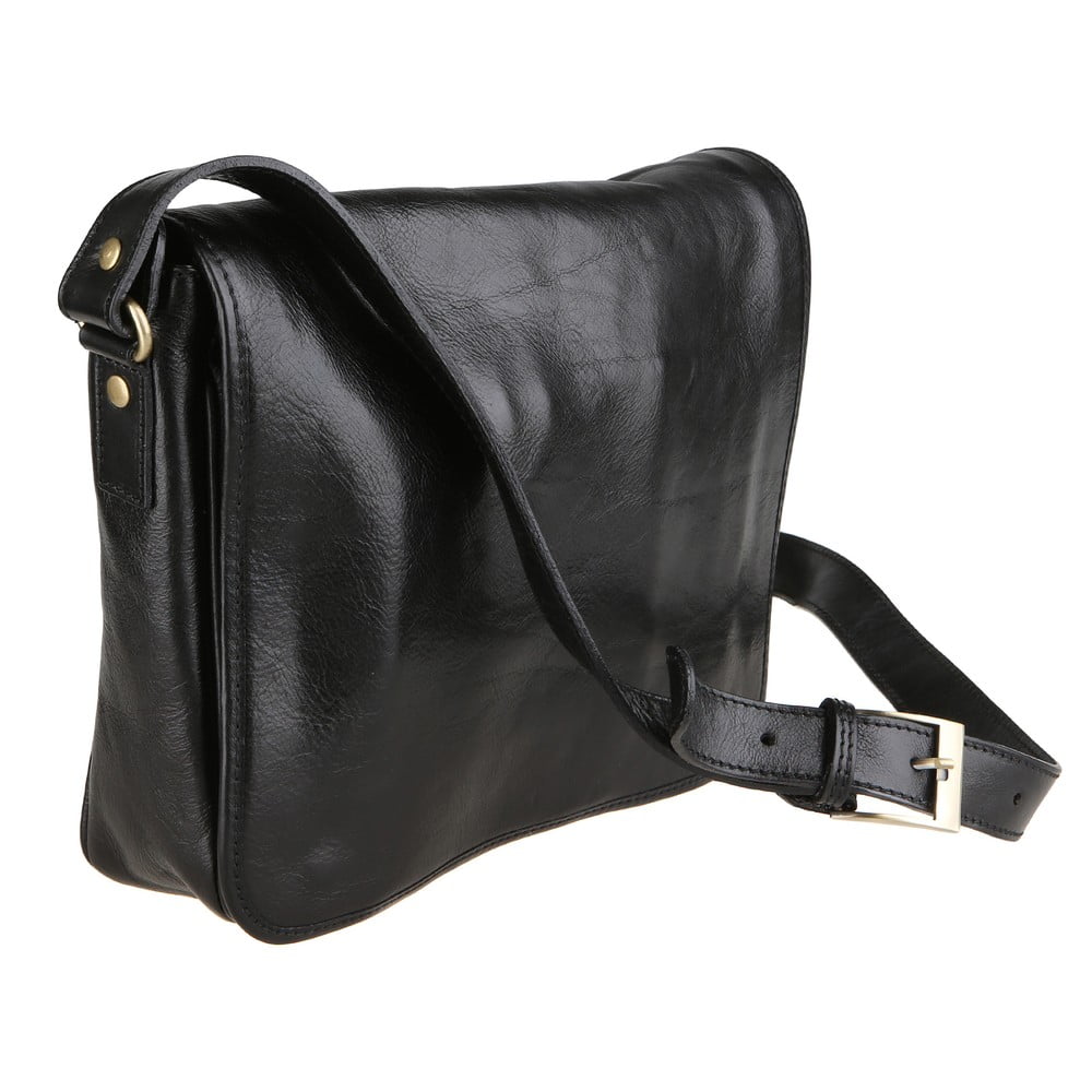 E-shop Čierna kožená taška Chicca Borse Nomra