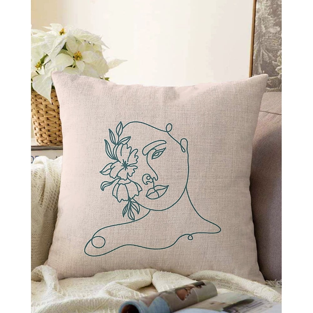 E-shop Svetlobéžová obliečka na vankúš s prímesou bavlny Minimalist Cushion Covers Chenille, 55 x 55 cm