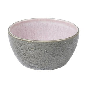 Sivá kameninová miska s vnútornou glazúrou v ružovej farbe Bitz Mensa, priemer 12 cm