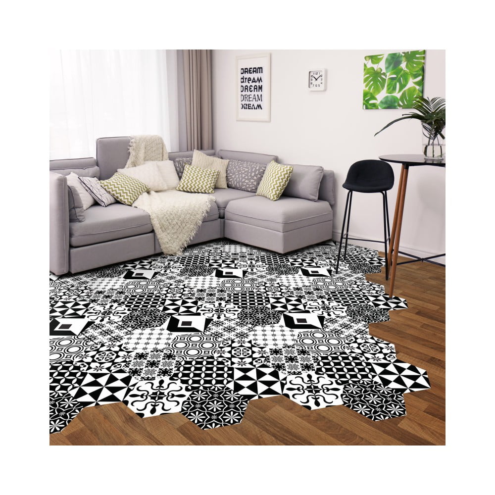 Obrázok Sada 10 samolepiek na podlahu Ambiance Floor Stickers Hexagons Nemesio, 40 × 90 cm