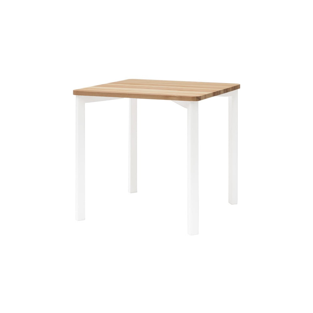 E-shop Biely jedálenský stôl so zaoblenými nohami Ragaba TRIVENTI, 80 × 80 cm