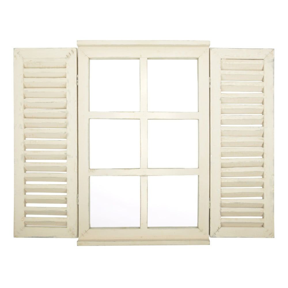 E-shop Biele zrkadlo Esschert Design Okno s okenicemi, 59 × 39 cm