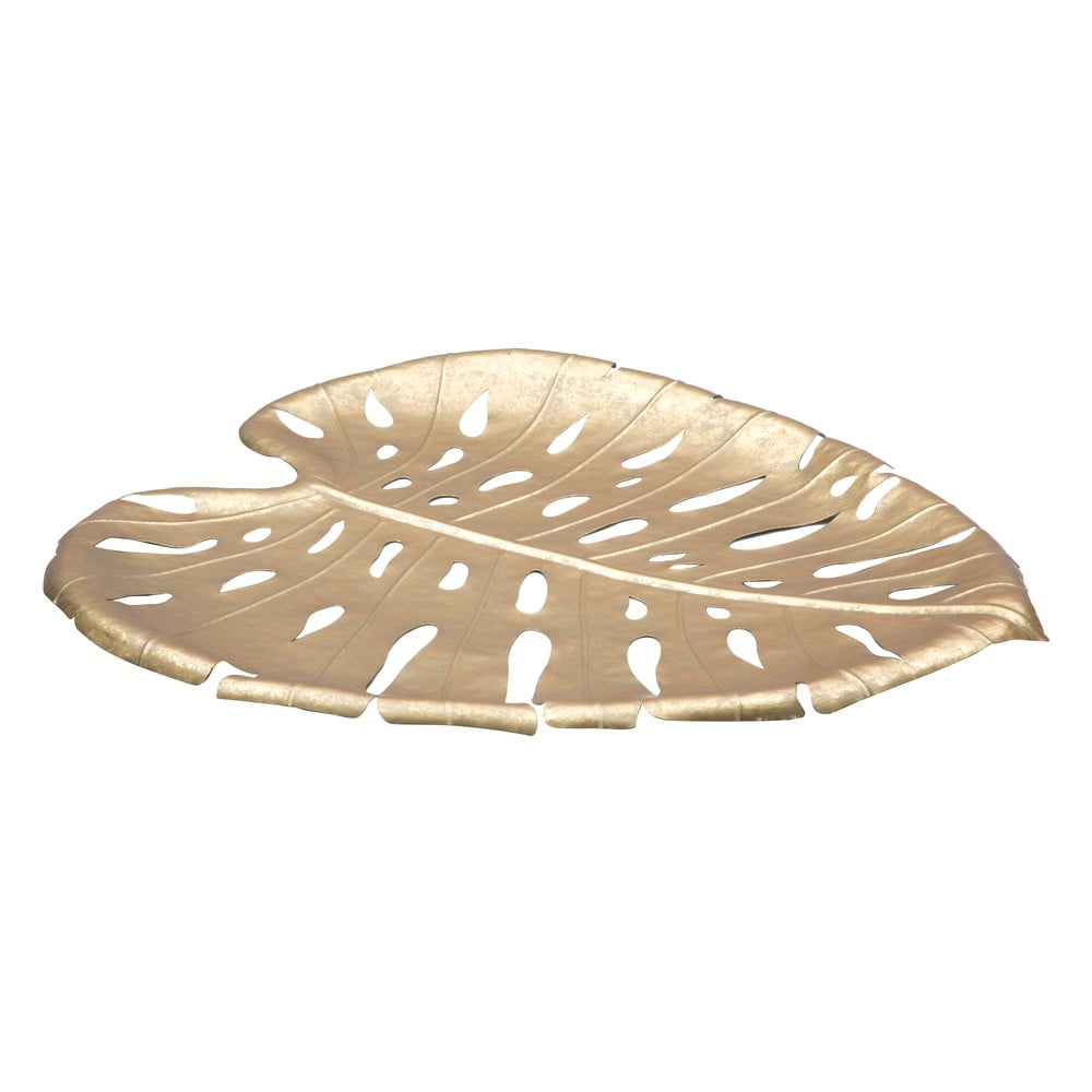 Obrázok Dekoratívna miska v zlatej farbe Mauro Ferretti Monstera Leaf, 42,5 × 47,5 cm