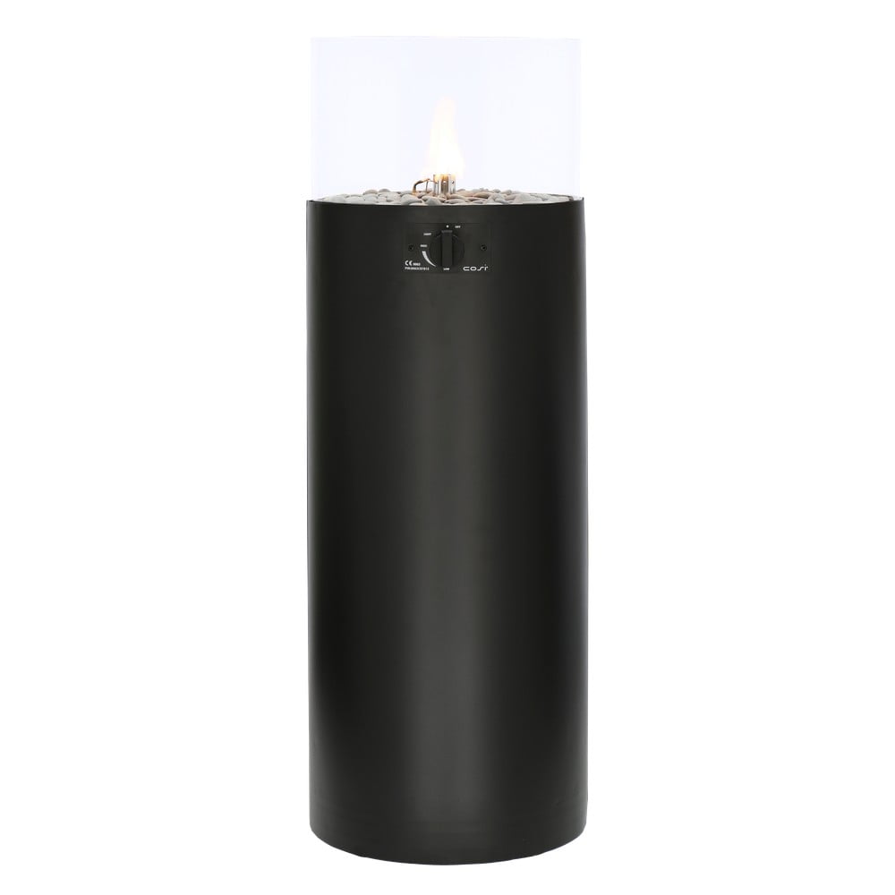 E-shop Čierna plynová lampa COSI Pillar, výška 106 cm