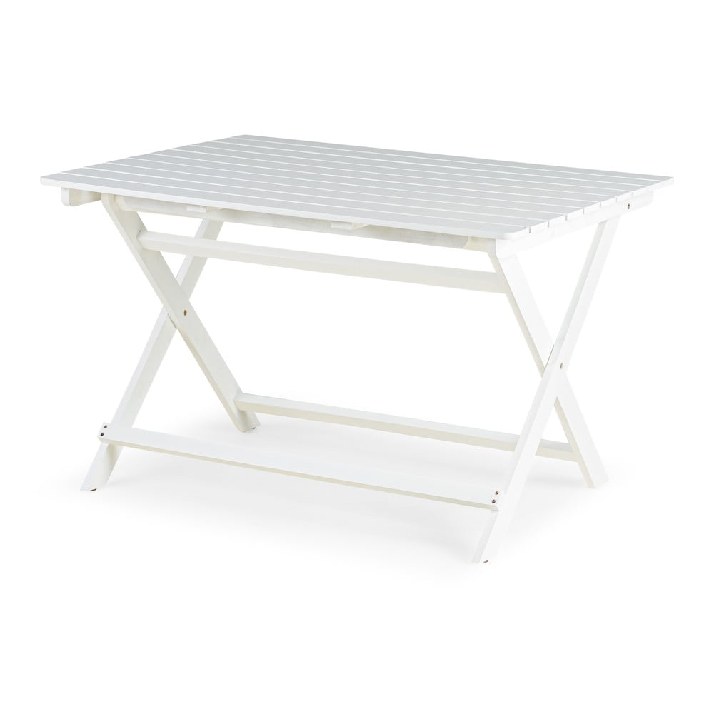 E-shop Biely záhradný stôl z akáciového dreva Bonami Essentials Natur, 114 x 88 cm