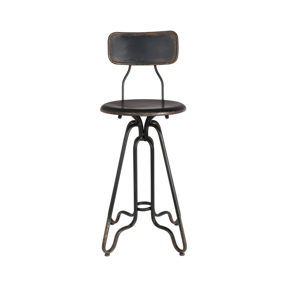 E-shop Čierna kovová vysoká stolička Dutchbone Ovid, výška 88 cm