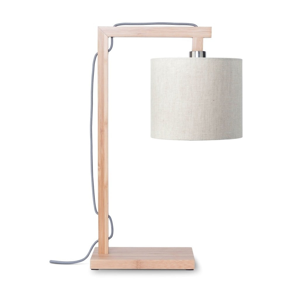 E-shop Stolová lampa so svetlobéžovým tienidlom a konštrukciou z bambusu Good&Mojo Himalaya