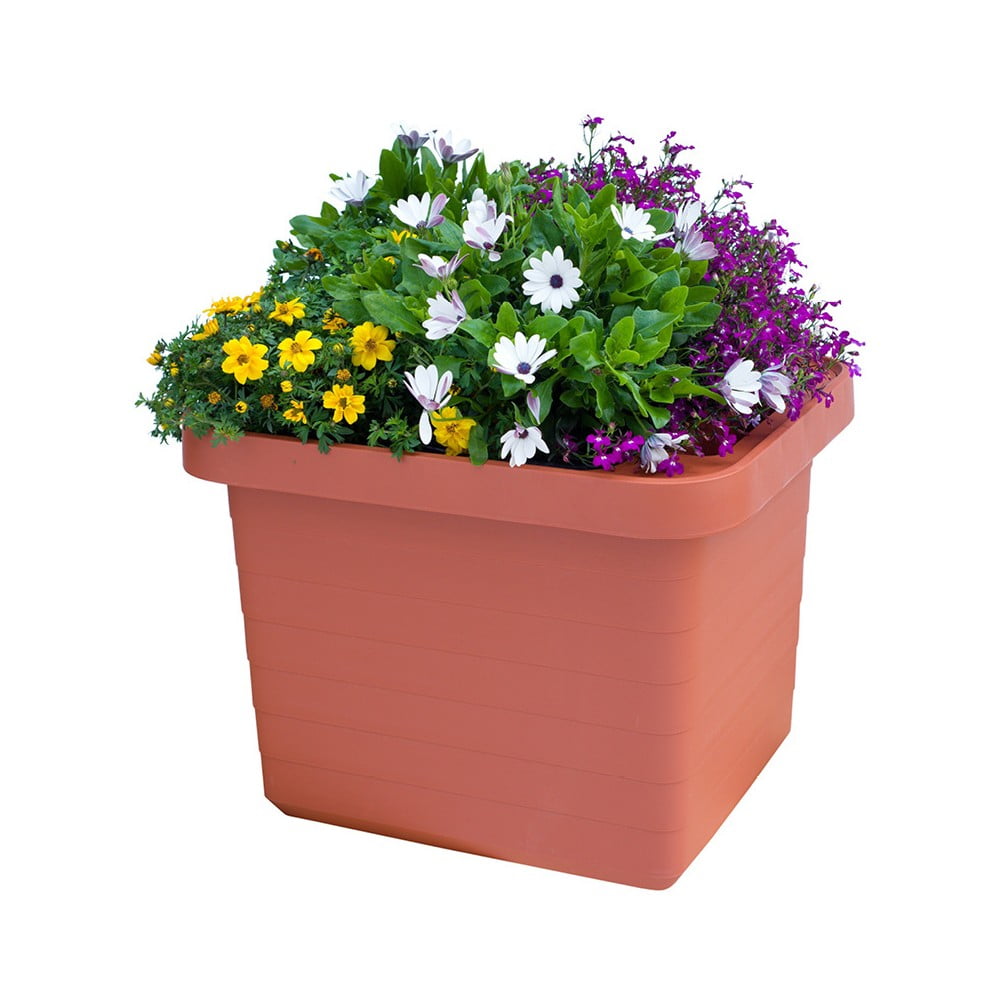 E-shop Veľkoobjemový samozavlažovací kvetináč vo farbe terakoty Plastia Berberis UNO, 27 l