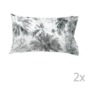 Sada 2 bavlnených obliečok na vankúš Ethere Palm Tree, 50 × 90 cm