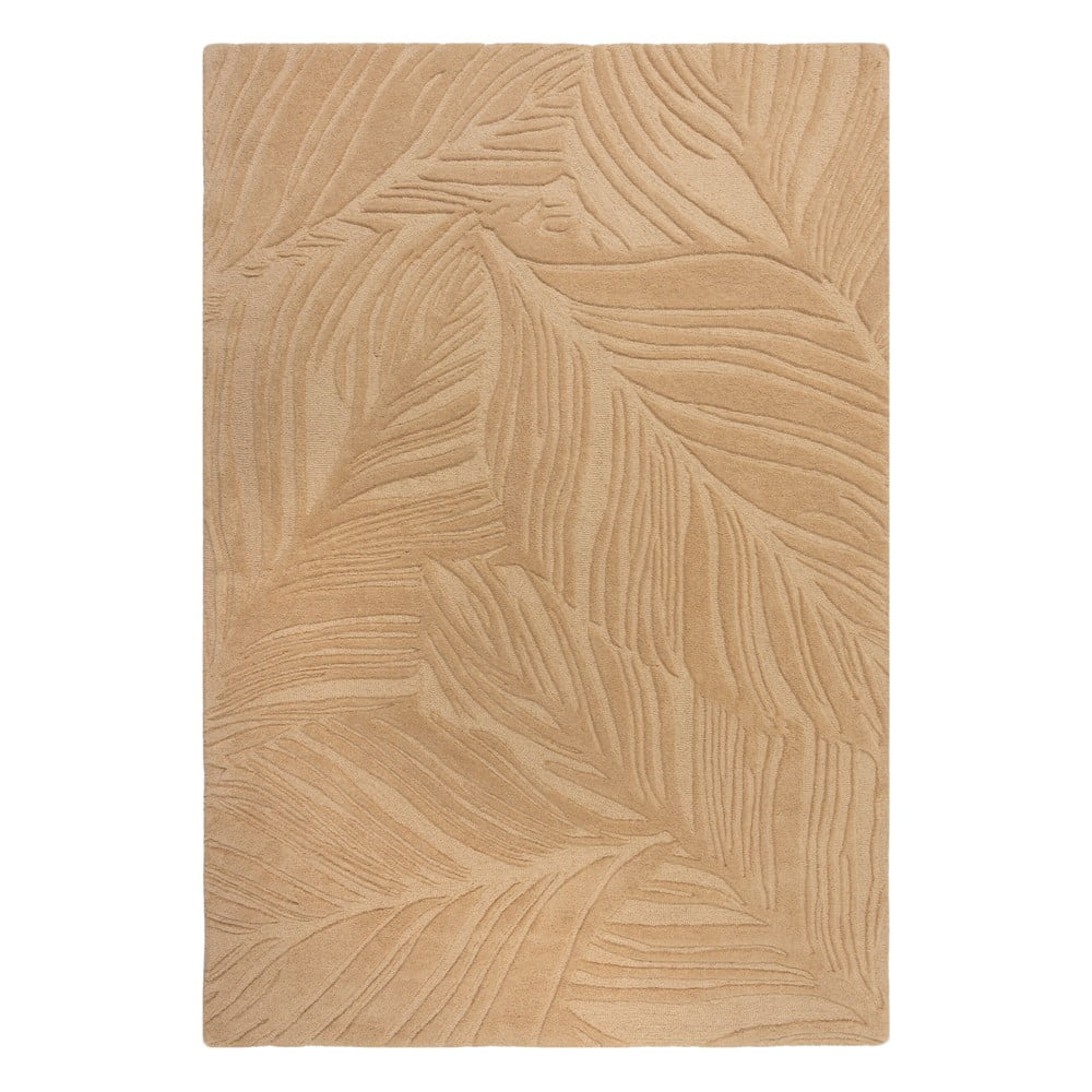 Svetlohnedý vlnený koberec Flair Rugs Lino Leaf, 160 x 230 cm