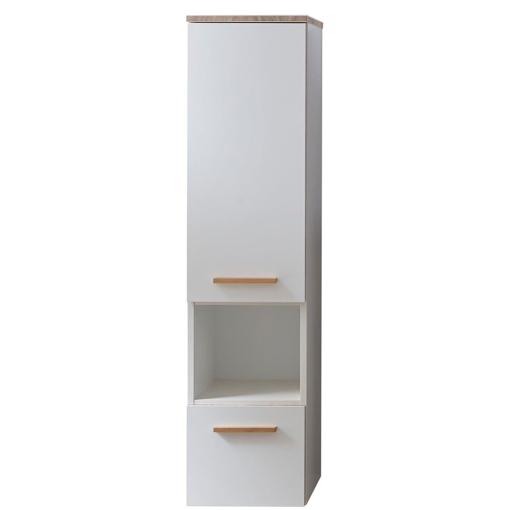 E-shop Biela vysoká závesná kúpeľňová skrinka 30x123 cm Set 931 - Pelipal