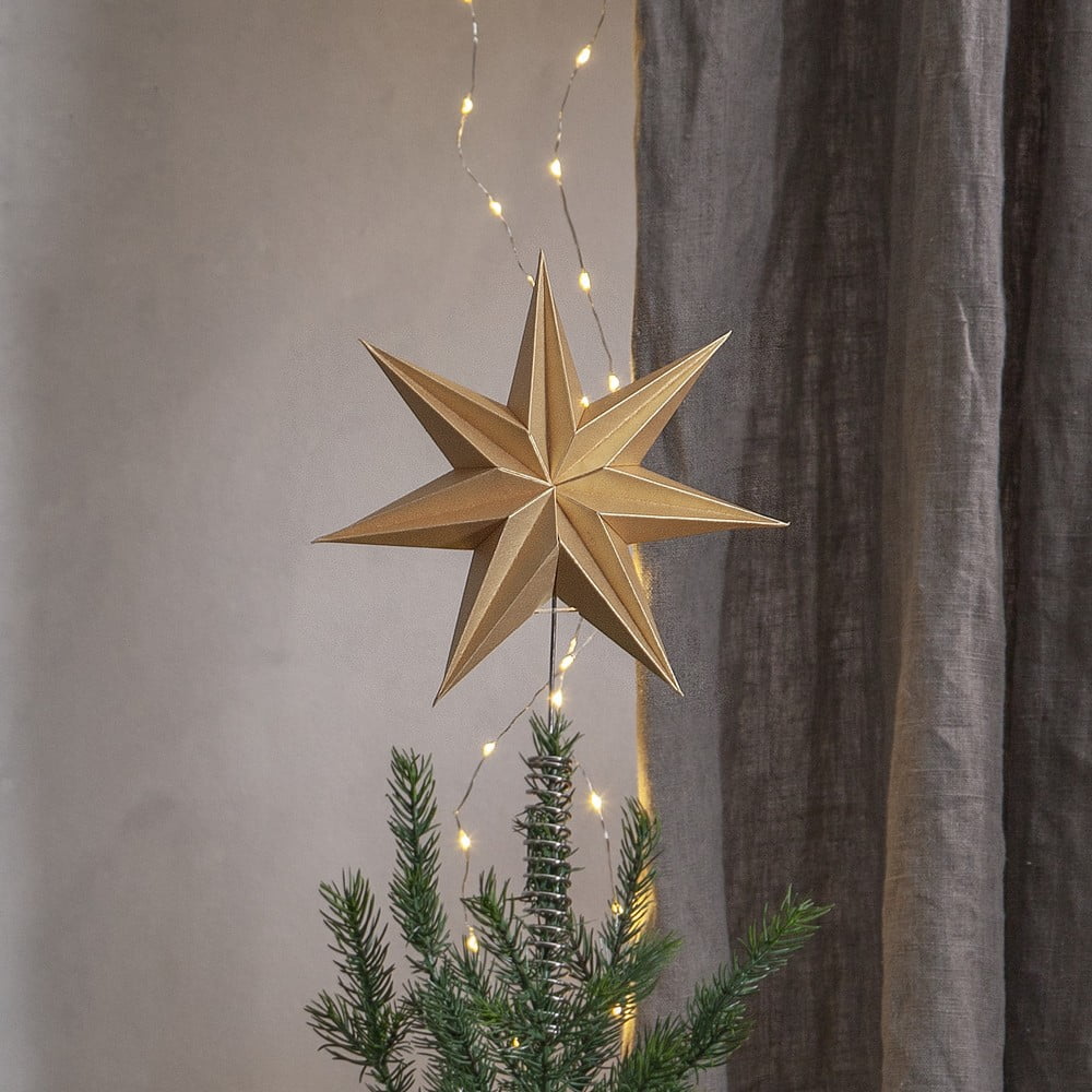 E-shop Svetelná špička na vianočný stromček v zlatej farbe Isa - Star Trading