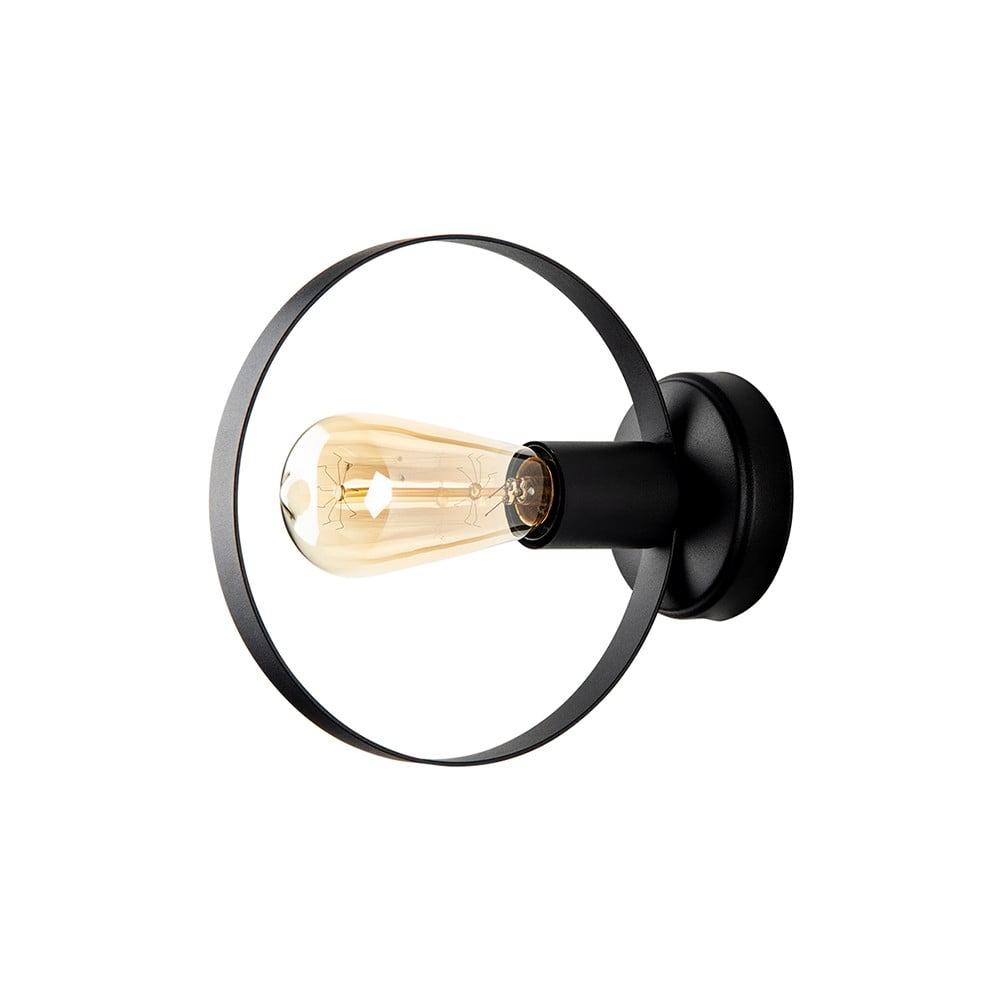 E-shop Čierne nástenné svietidlo Squid Lighting Circle, výška 20 cm