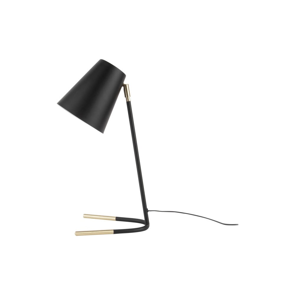 E-shop Čierna stolová lampa s detailmi v zlatej farbe Leitmotiv Noble