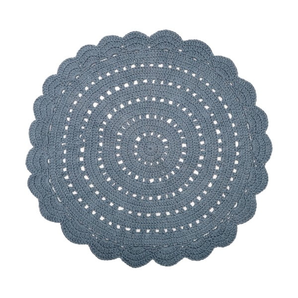 Sivý ručne háčkovaný koberec z bavlny Nattiot Alma, ø 120 cm